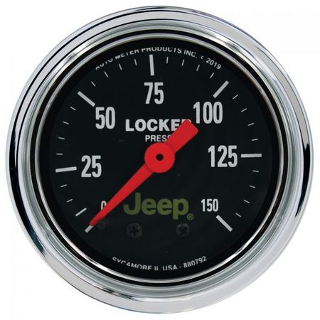 AUTO METER GAUGE AIR LOCKER PRESSURE 2-1/16 JEEP 150PSI MECHANICAL 880792